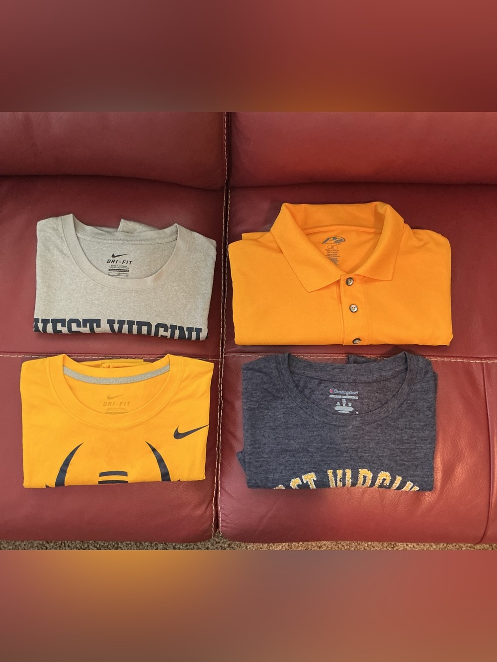 Mens West Virginia Mountaineers Shirt Bundle of 4 all Size XL